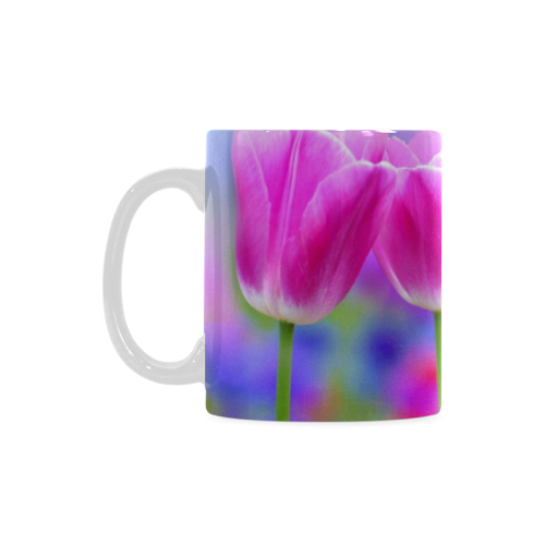 Pink Tulips White Mug(11OZ)