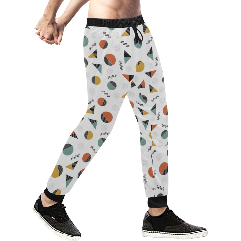 Geo Cutting Shapes Men's All Over Print Sweatpants/Large Size (Model L11)