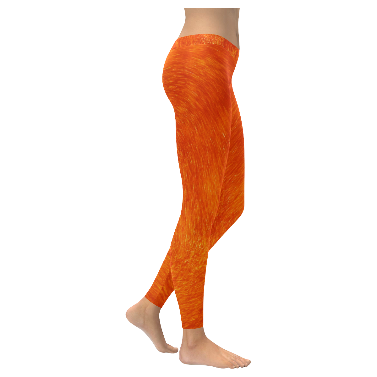 Orange Gold Women's Low Rise Leggings (Invisible Stitch) (Model L05)