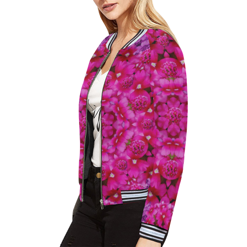 flower suprise to love and enjoy All Over Print Bomber Jacket for Women (Model H21)