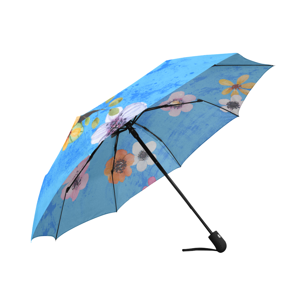 Fawn Pug in Flowers Auto-Foldable Umbrella (Model U04)