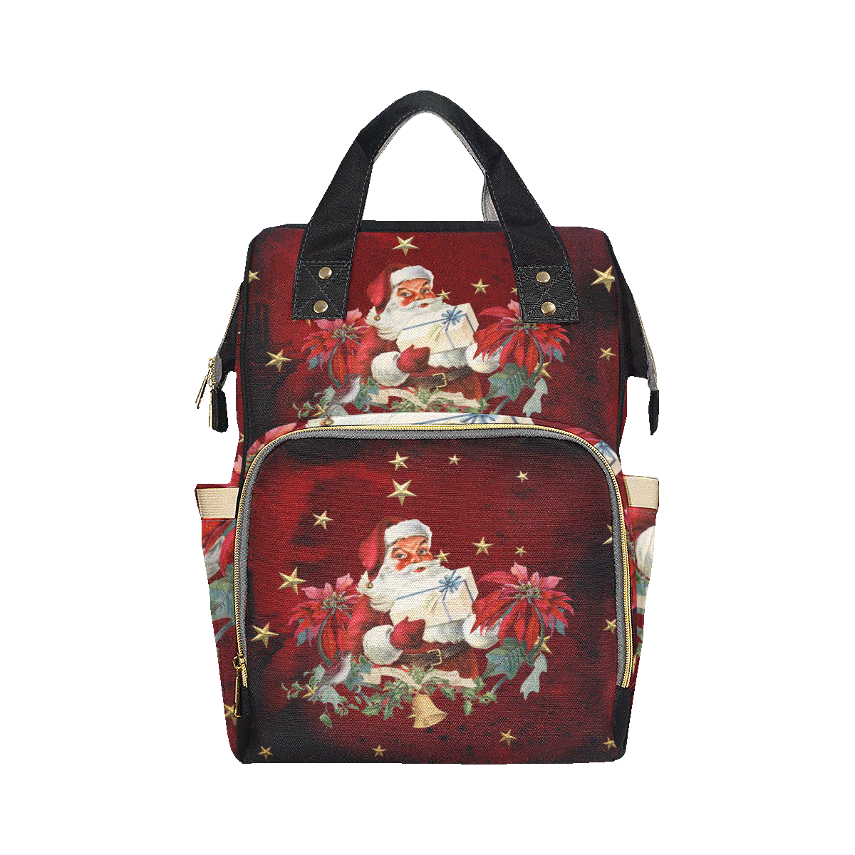 Santa Claus with gifts, vintage Multi-Function Diaper Backpack/Diaper Bag (Model 1688)