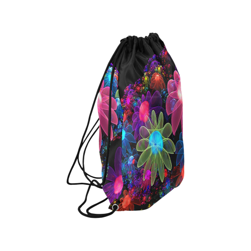 3D Color Flowers 1 Medium Drawstring Bag Model 1604 (Twin Sides) 13.8"(W) * 18.1"(H)