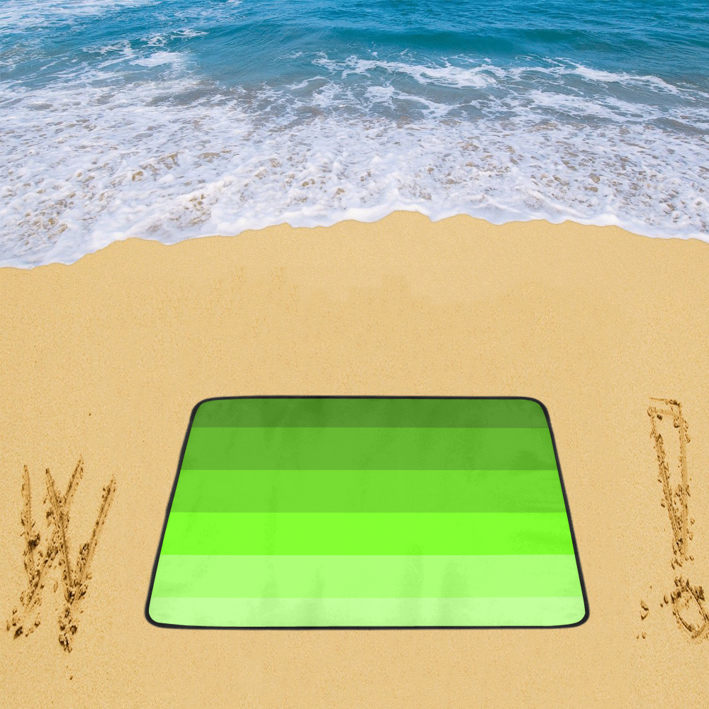 Green stripes Beach Mat 78"x 60"