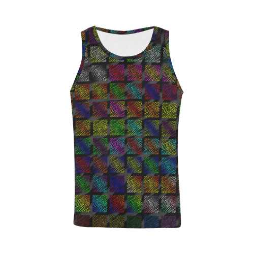 Ripped SpaceTime Stripes Collection All Over Print Tank Top for Men (Model T43)