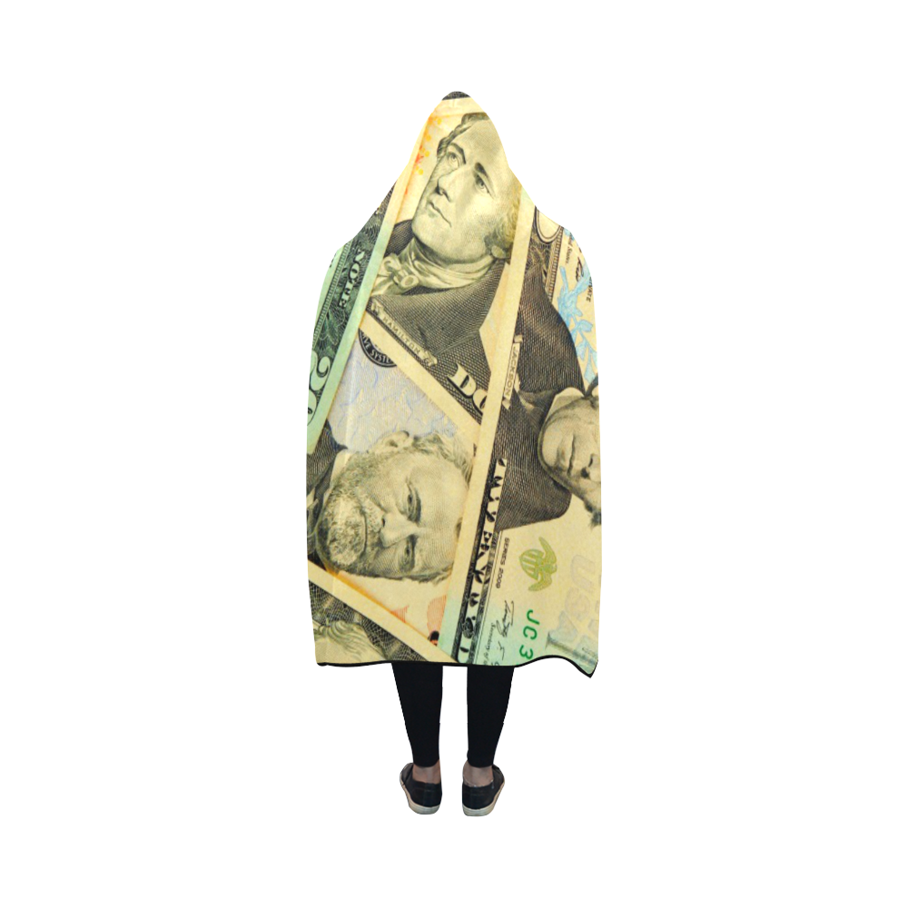US DOLLARS Hooded Blanket 50''x40''