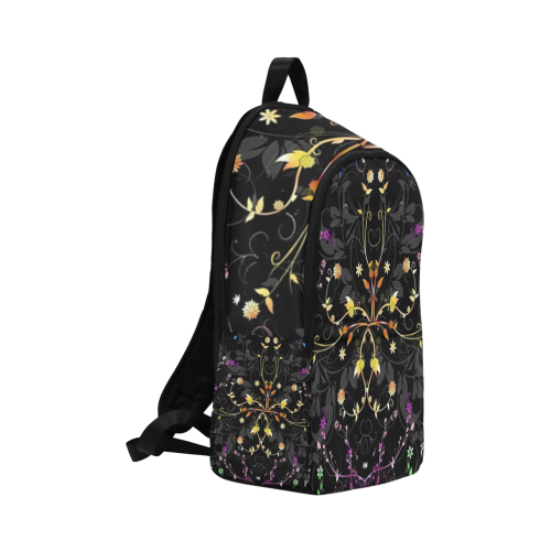 all over print Purple and gold floral swirl casual backpack for adult Fabric Backpack for Adult (Model 1659)
