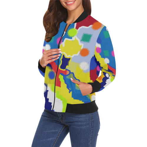 CONFETTI NIGHTS 4 All Over Print Bomber Jacket for Women (Model H19)