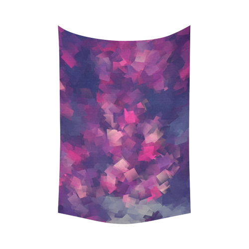 purple pink magenta cubism #modern Cotton Linen Wall Tapestry 90"x 60"