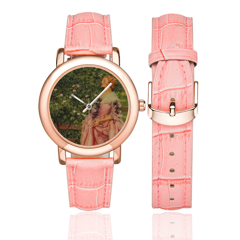 SPRING Women's Rose Gold Leather Strap Watch(Model 201)