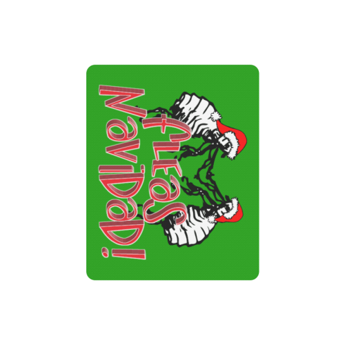 Christmas Fleas Navidad on Green Rectangle Mousepad