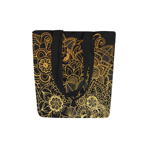 Floral Doodle Gold G523 Canvas Tote Bag (Model 1657)
