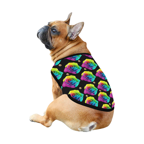 colourful roses dog coat All Over Print Pet Tank Top