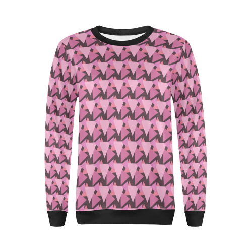 Traingles All Over Print Crewneck Sweatshirt for Women (Model H18)