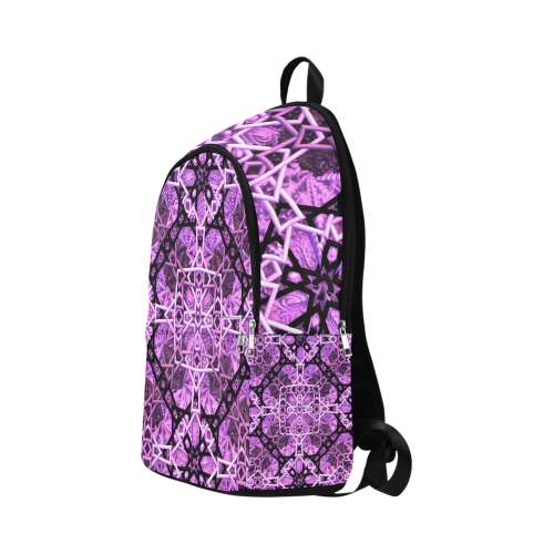 Pink/Black Fractal Pattern Fabric Backpack for Adult (Model 1659)