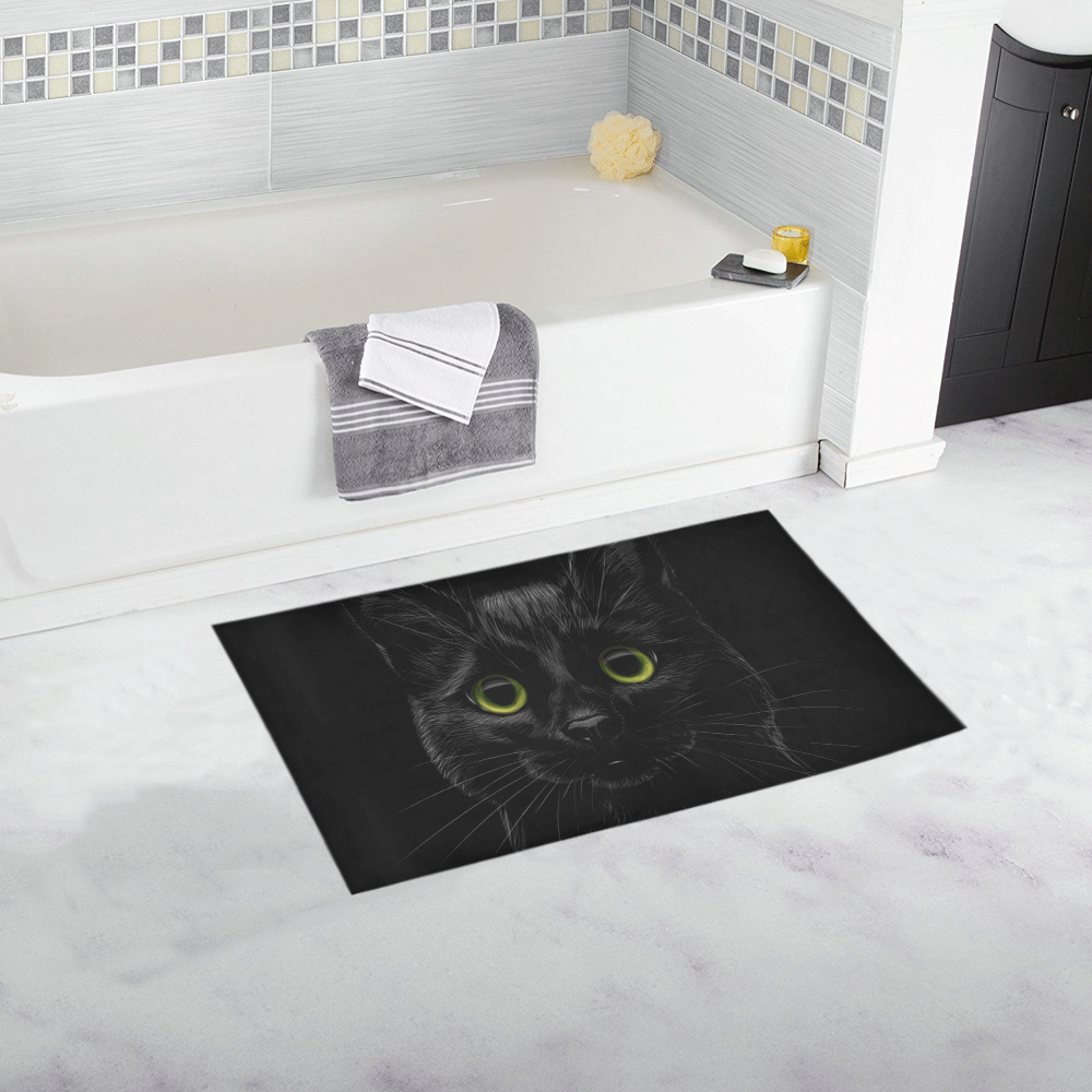 Black Cat Bath Rug 16''x 28''