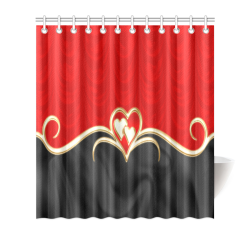 Elegant Red Black Love Shower Curtain 66"x72"