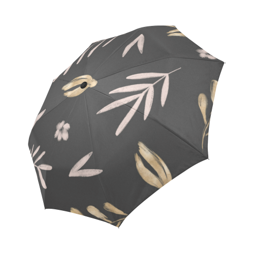 Black Leaves Umbrella Auto-Foldable Umbrella (Model U04)