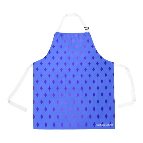 Fairlings Delight Royal Collection- Periwinkle Purple Diamonds 53086 All Over Print Apron All Over Print Apron