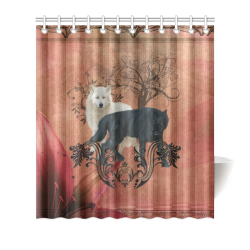 Awesome black and white wolf Shower Curtain 66"x72"