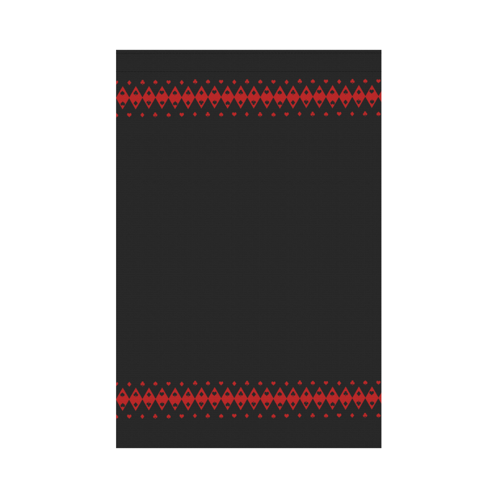 Black and Red Playing Card Shapes Garden Flag 12‘’x18‘’（Without Flagpole）
