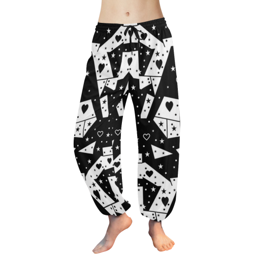 Black and white Popart by Nico Bielow Women's All Over Print Harem Pants (Model L18)
