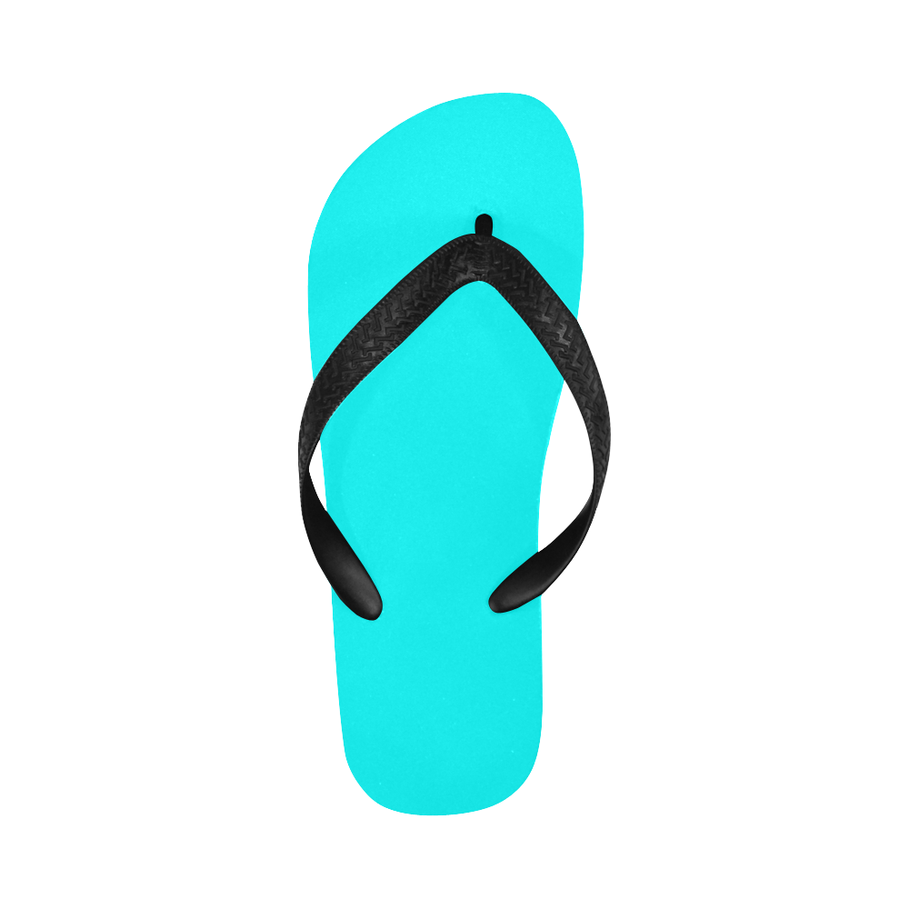 color aqua / cyan Flip Flops for Men/Women (Model 040)