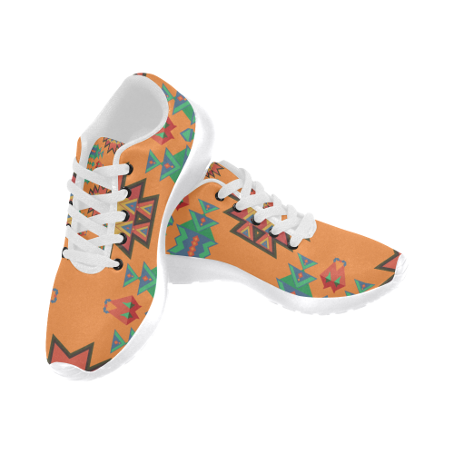 Misc shapes on an orange background Men’s Running Shoes (Model 020)