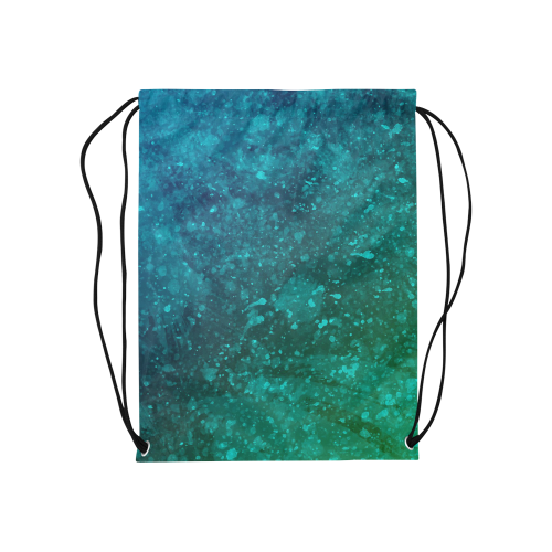 Blue and Green Abstract Medium Drawstring Bag Model 1604 (Twin Sides) 13.8"(W) * 18.1"(H)