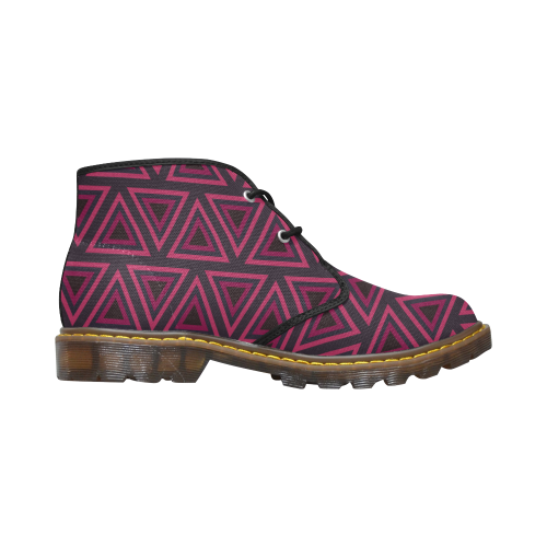 Tribal Ethnic Triangles Women's Canvas Chukka Boots/Large Size (Model 2402-1)