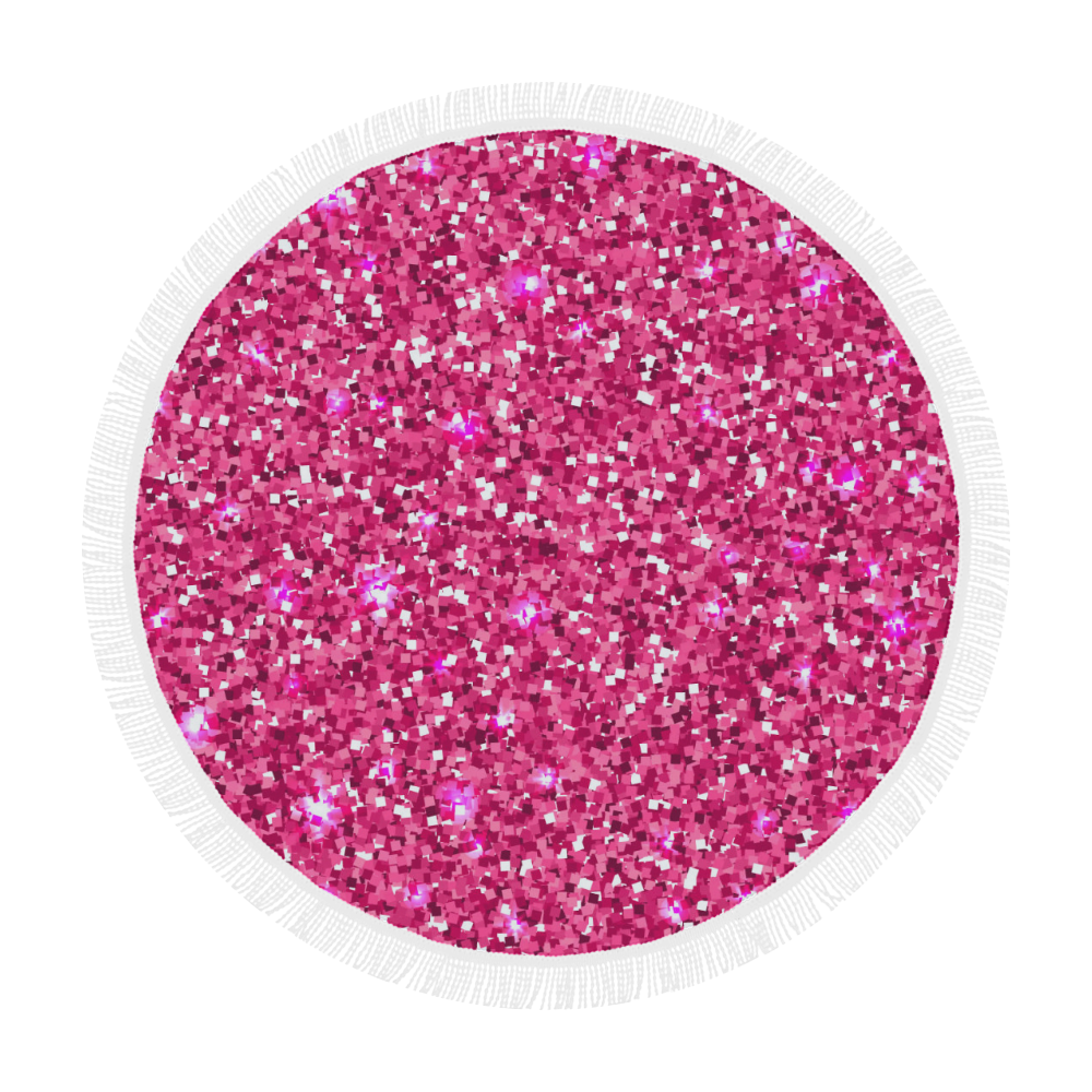 Pink Glitter Circular Beach Shawl 59"x 59"