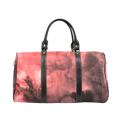 Red and Black Watercolour New Waterproof Travel Bag/Large (Model 1639)