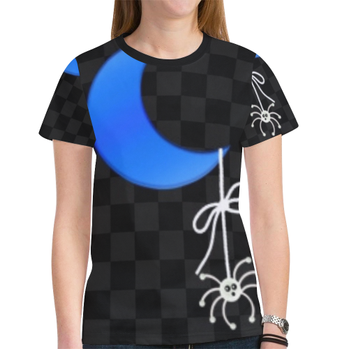 Moon and spider New All Over Print T-shirt for Women (Model T45)