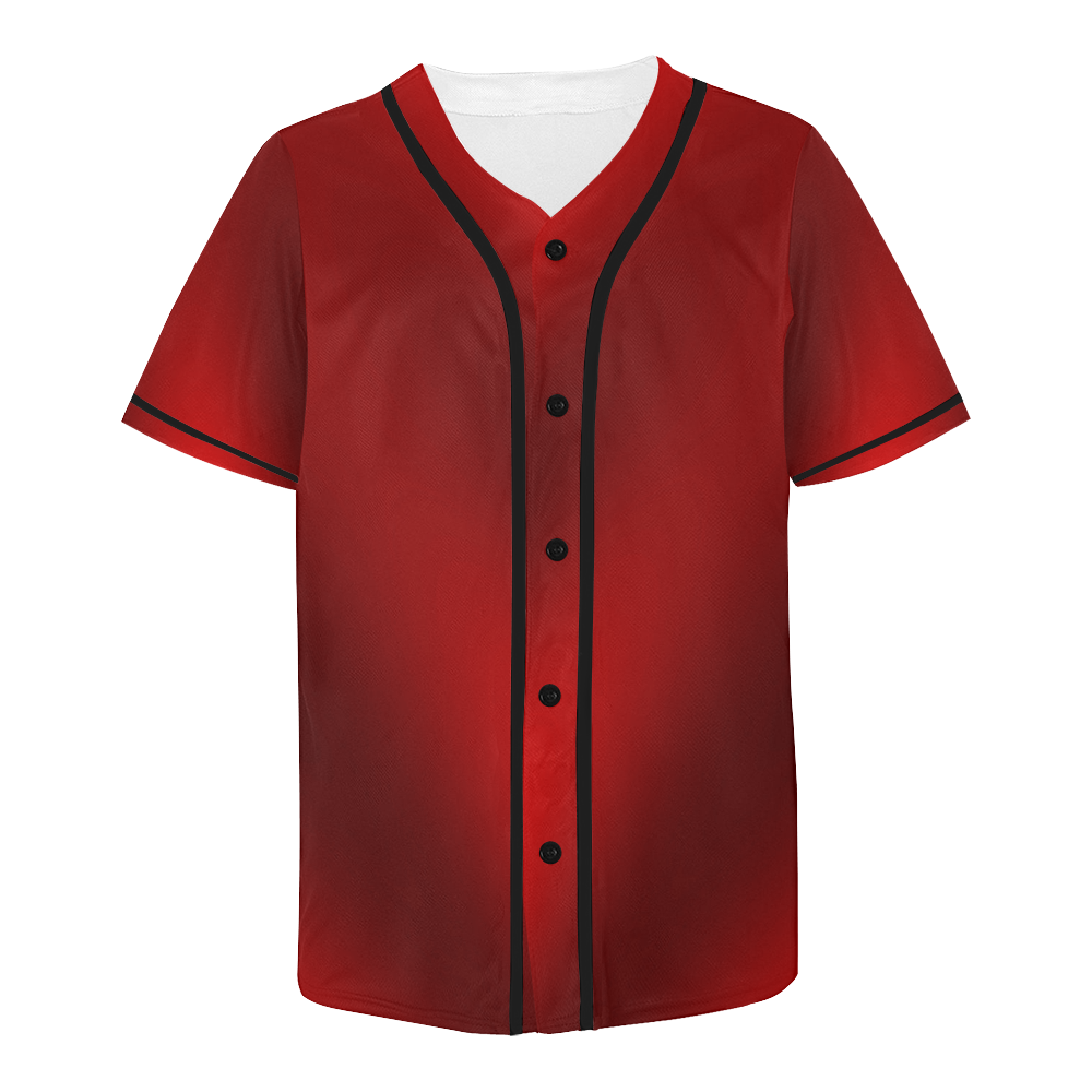 Red Waves All Over Print Baseball Jersey for Men (Model T50)