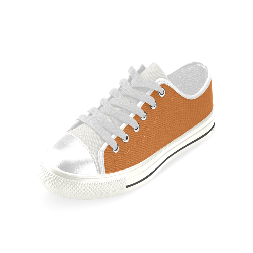 color chocolate Low Top Canvas Shoes for Kid (Model 018)