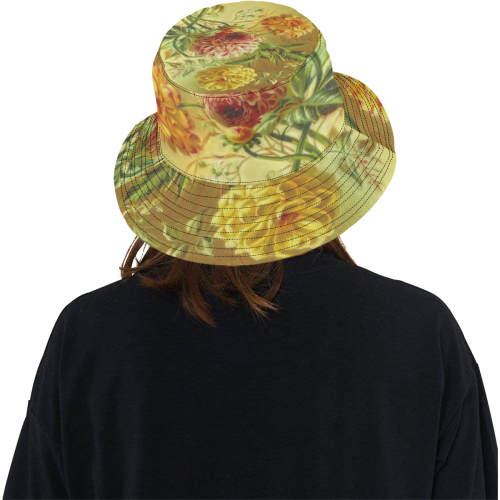 Lovely Vintage Flowers Dahlia And Jasmine All Over Print Bucket Hat