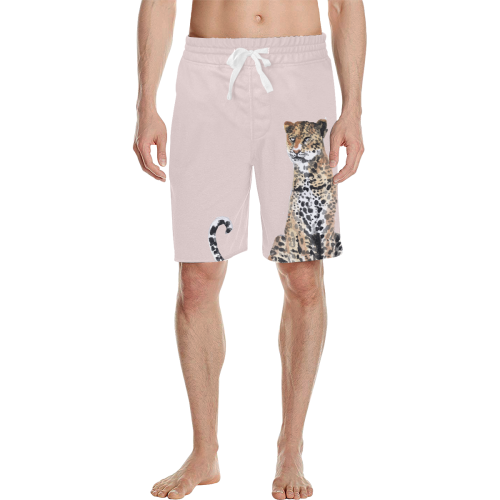 Rodger Leopard on Sand Men's All Over Print Casual Shorts (Model L23)