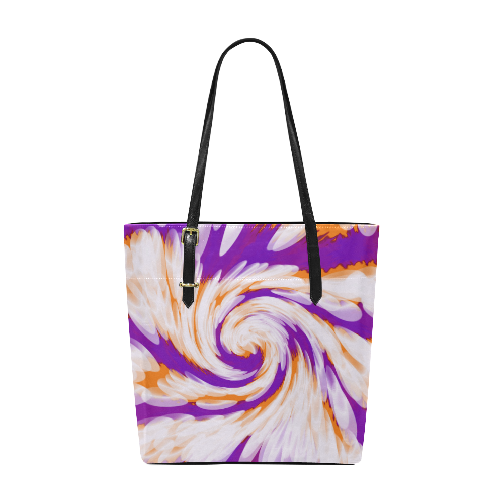 Purple Orange Tie Dye Swirl Abstract Euramerican Tote Bag/Small (Model 1655)