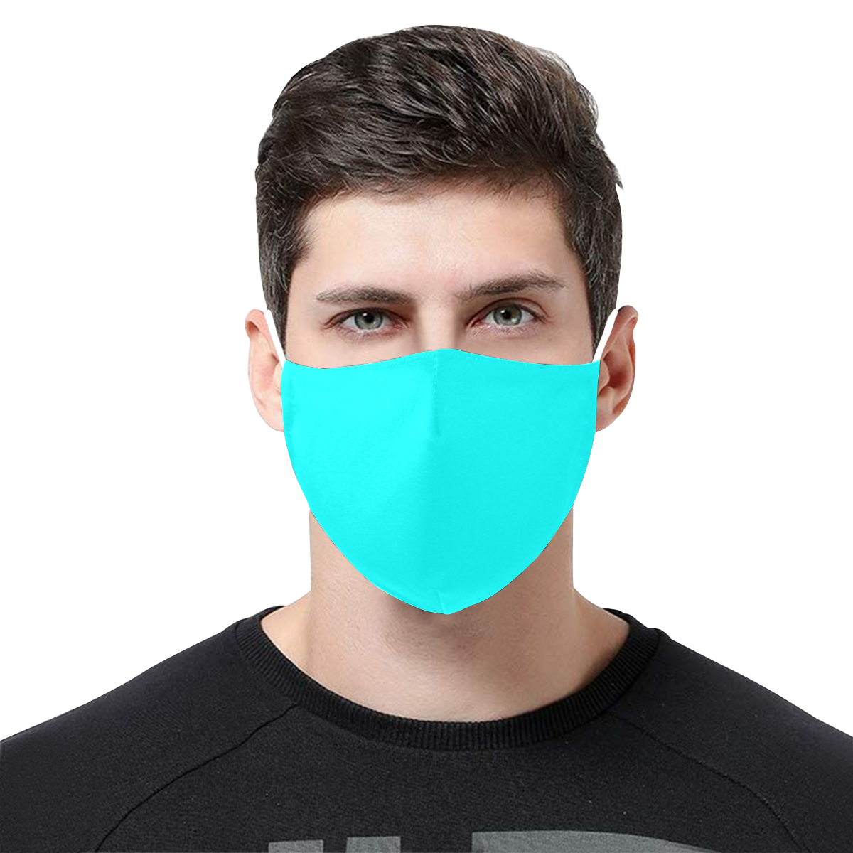 color aqua / cyan 3D Mouth Mask with Drawstring (Pack of 5) (Model M04)