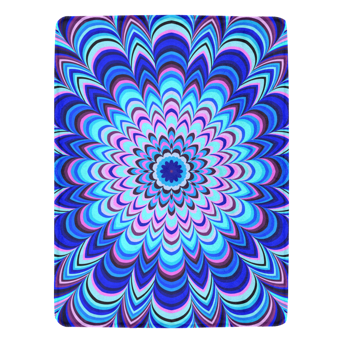 Neon blue striped mandala Ultra-Soft Micro Fleece Blanket 60"x80"