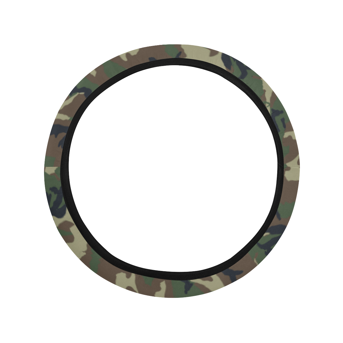 Woodland Forest Green Camouflage Steering Wheel Cover with Elastic Edge