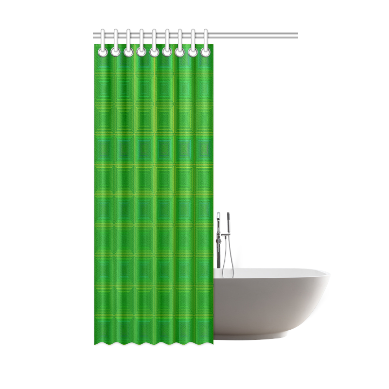 Green gold multicolored multiple squares Shower Curtain 48"x72"