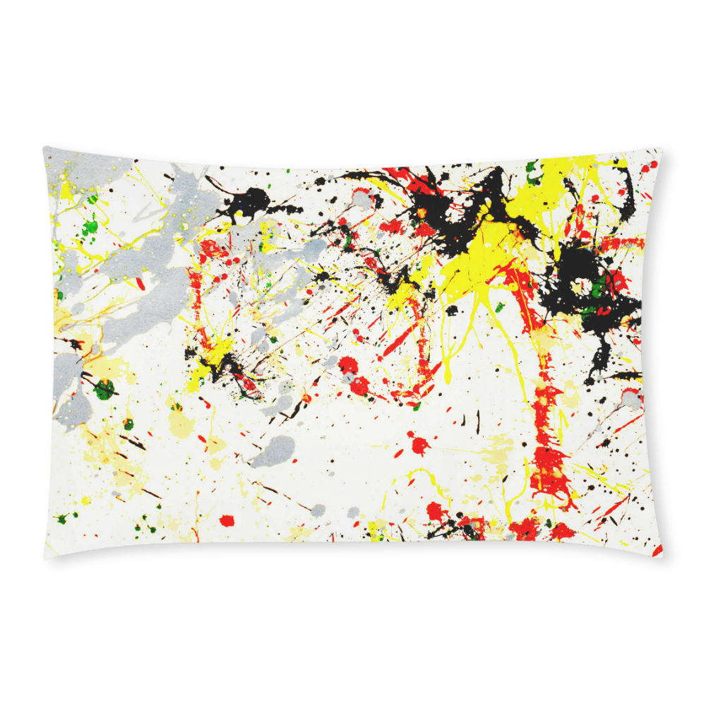 Yellow, Blue and Red Paint Splatter 3-Piece Bedding Set