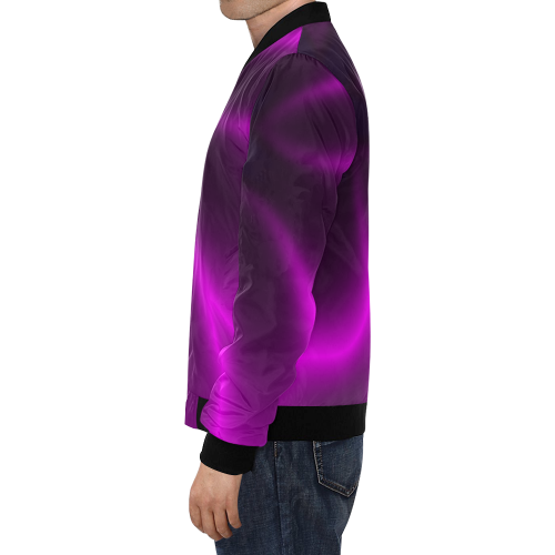Purple Blossom All Over Print Bomber Jacket for Men/Large Size (Model H19)