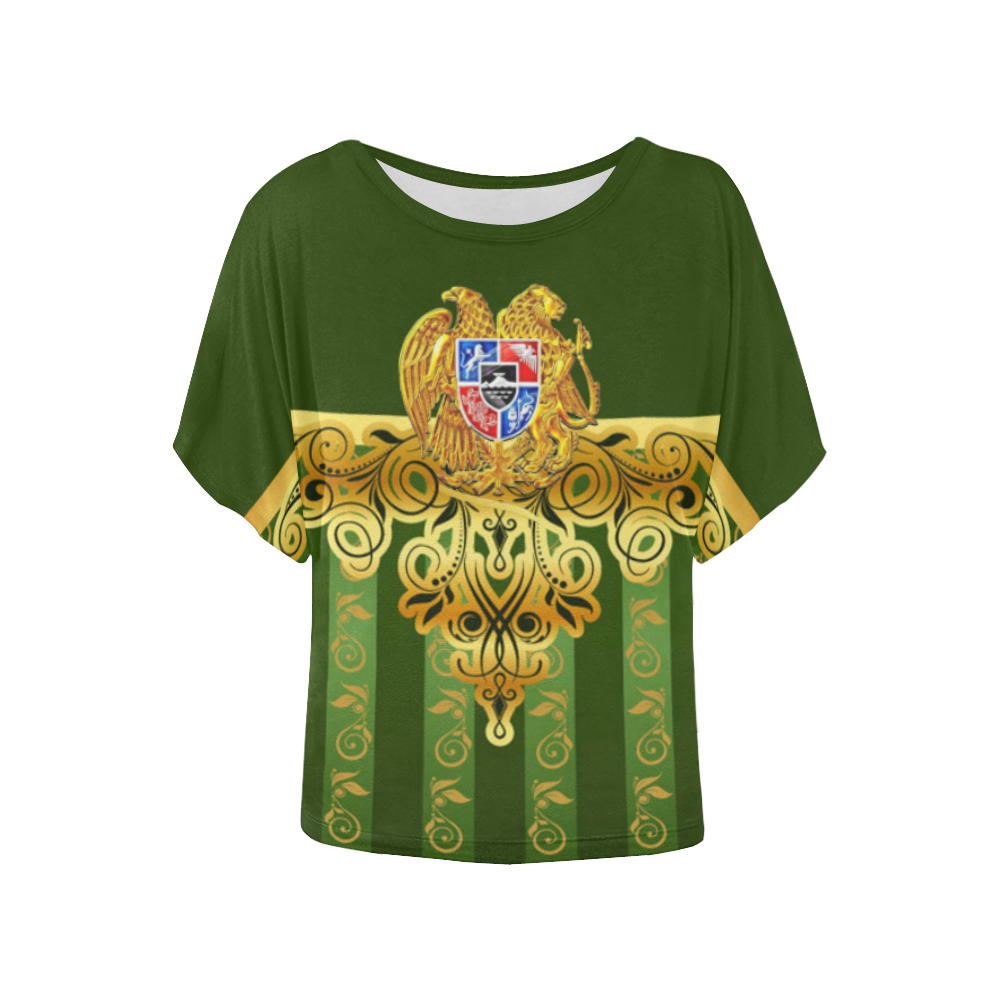 Coat of arms of Armenia Women's Batwing-Sleeved Blouse T shirt (Model T44)