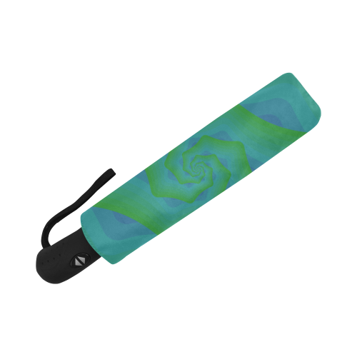 Green blue wave Auto-Foldable Umbrella (Model U04)