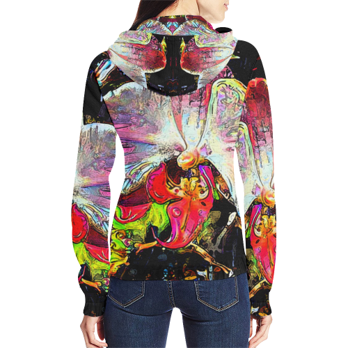surreal one 1c2 All Over Print Full Zip Hoodie for Women (Model H14)