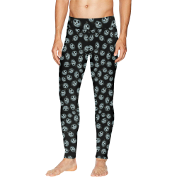 Creepy White Halloween Pumpkins Men's All Over Print Leggings (Model L38)