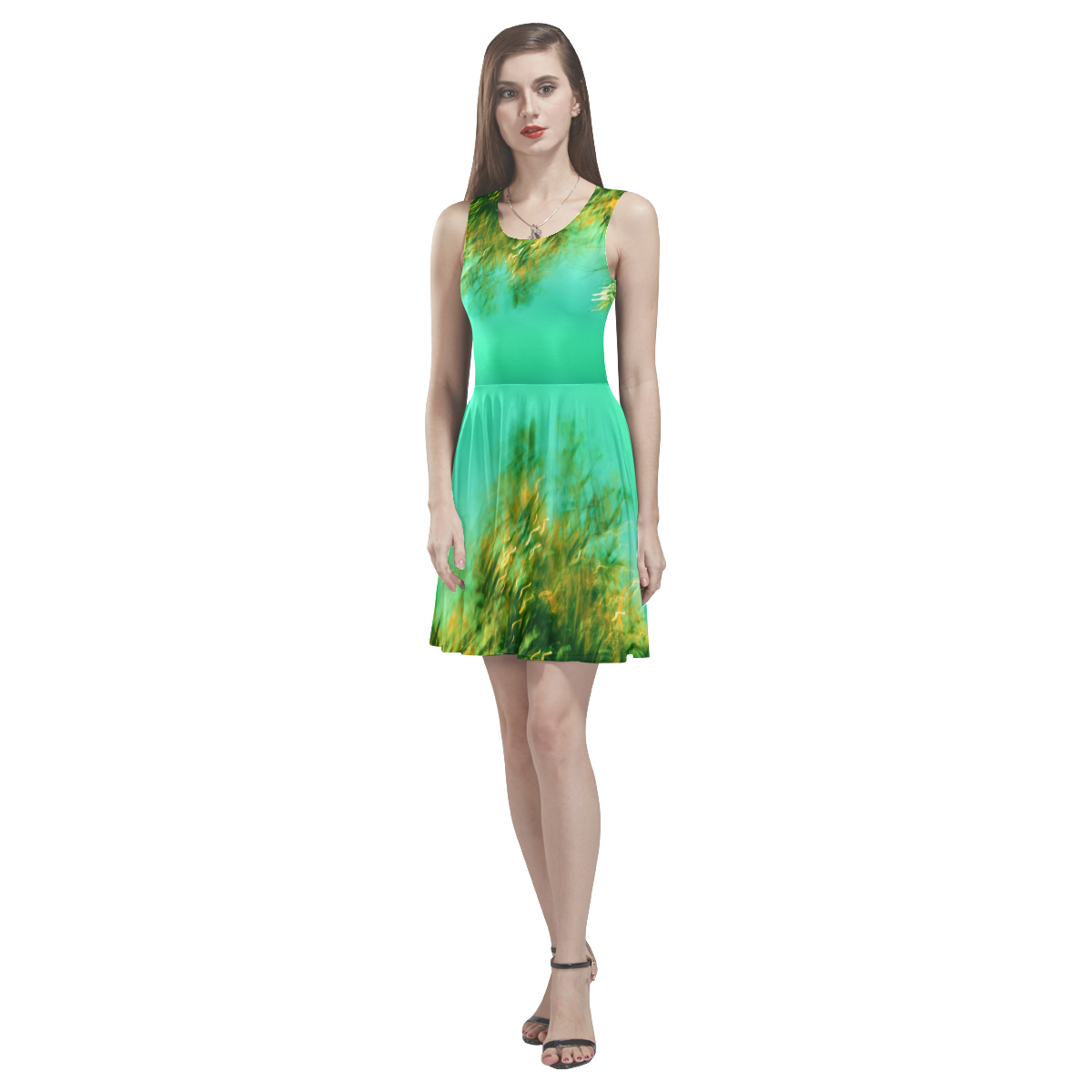 underwater feeling Thea Sleeveless Skater Dress(Model D19)