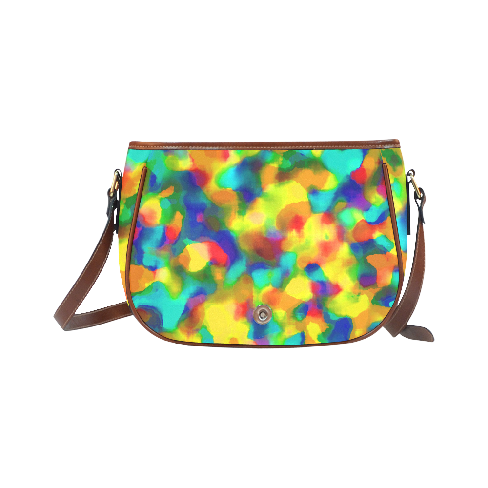 Colorful watercolors texture Saddle Bag/Large (Model 1649)